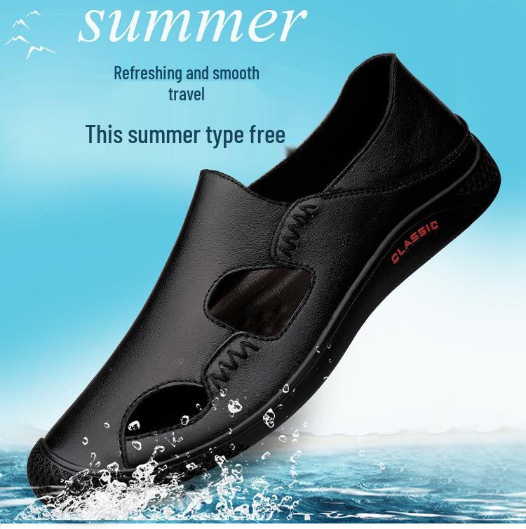 Men's Large Size Outdoor Closed-Toe Slip-On Sandals - Summer Beach & Casual Sports Shoes