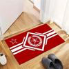 Red White Star Wreath Symbol Print Area Rug, Non Slip Soft Floor Mat Living Room Bedroom Home Decor Indoor Carpet