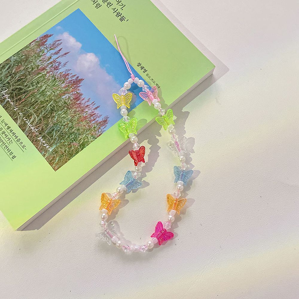 Telephone Jewelry Phone Lanyard Anti-Lost Rope Mobile Strap Beaded Chain Butterfly Phone Chains