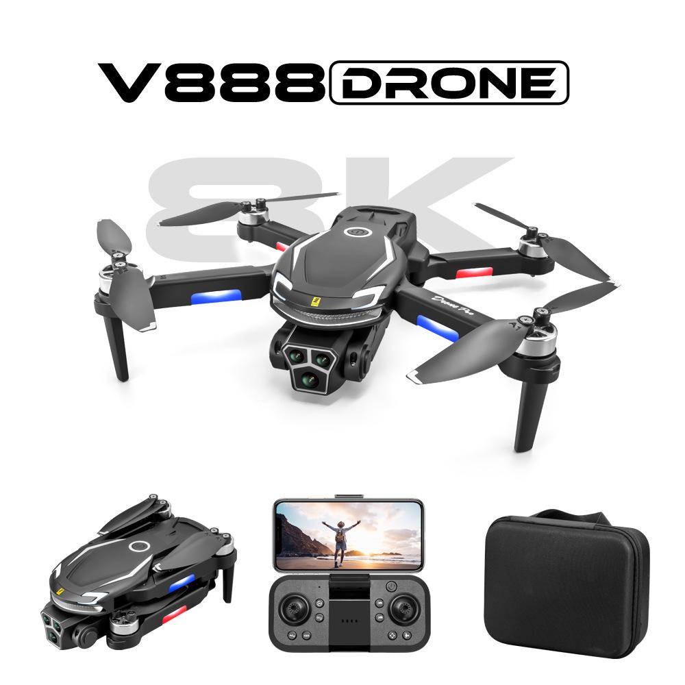 V888 Drone: 8K HD Aerial Photography with 3 Cameras, Long Battery Life, and Brushless Motor Remote Control.