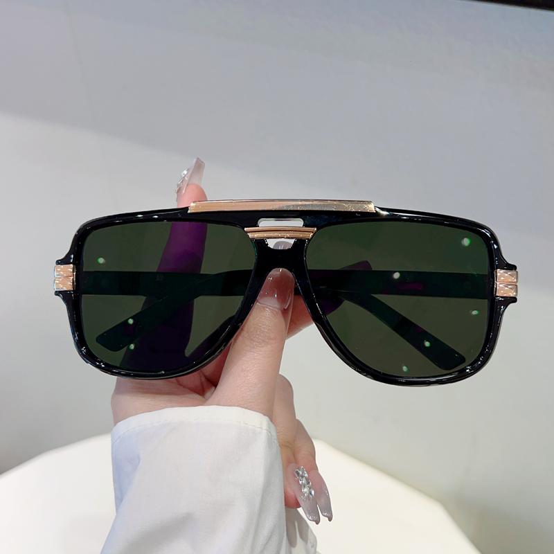 Vintage Pilot Sunglasses Men New Fashion Double Bridge Casual Shades Women Trendy Luxury Brand Design Sun Glasses