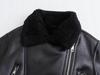 Double-Sided Thick Jacket with Zipper Accent: Turn-Down Collar European & American Women's Fashion