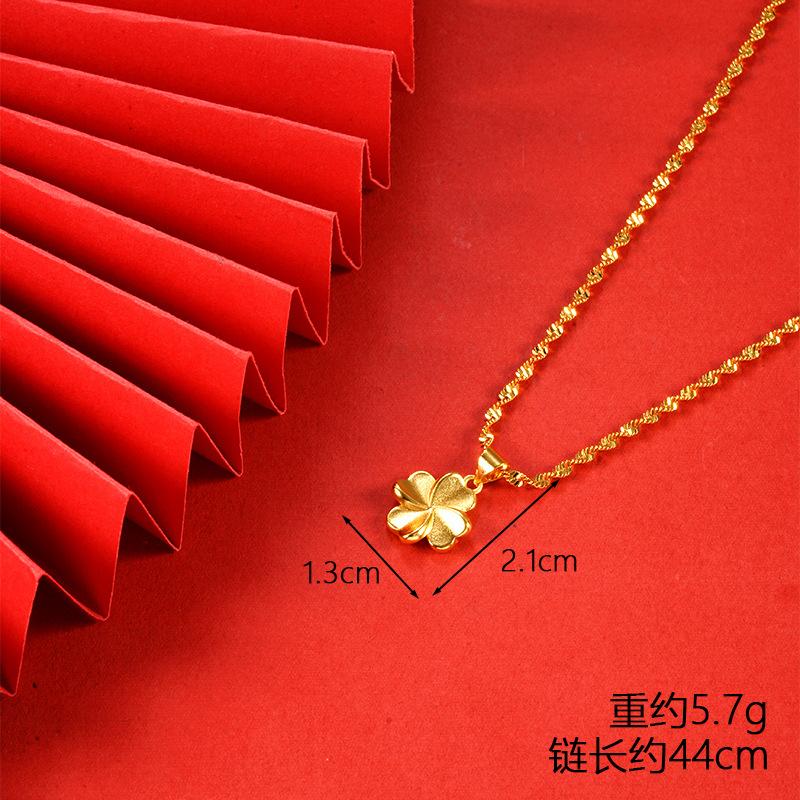 Vietnamese gold-plated necklace for women, long-lasting color, vintage heart-shaped imitation gold jewelry, copper alloy accessory, new clavicle