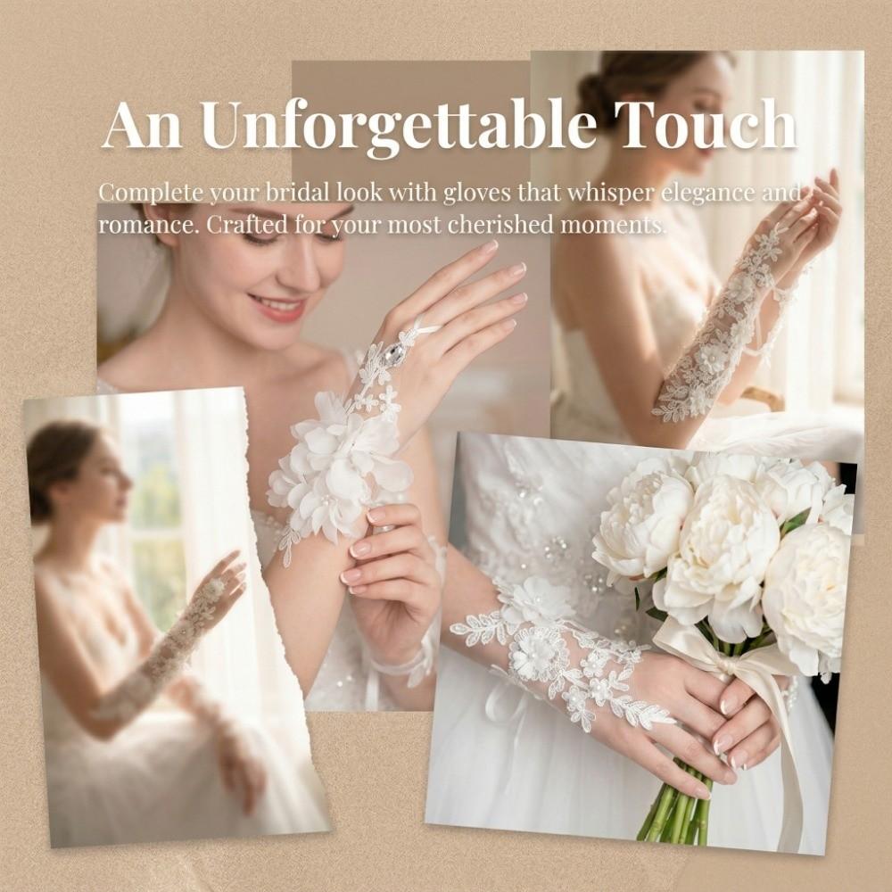 Fingerlose Spitze Fingerlose Handschuhe Elegante Hochzeits Handschuhe Brauthandschuhe Opernaufführung