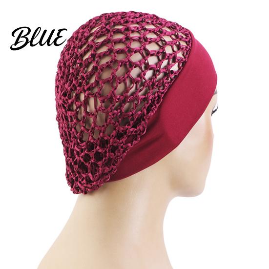 Crochet Hair Net Mesh Bonnet for Women, Breathable Polyester Sleeping Cap with Wide Anti Frizz Elastic Band, Lightweight Cove Wig Styling And