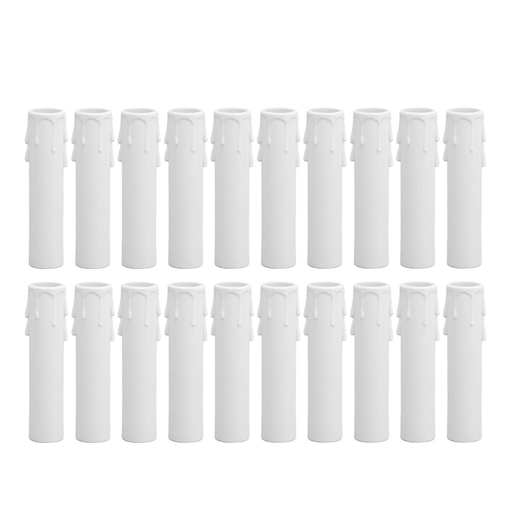 20pcs 4 Inch Candle Covers Sleeves Simulation Wax Drop E12 Candle Light Socket Covers for Chandelier