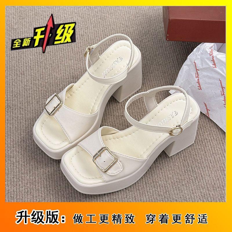 Internet Celebrity Women Thick Heel Waterproof Table Super High Heel High Heels Korean Version Thick-soled Cool Slippers Outer Sandals 2025 New Models