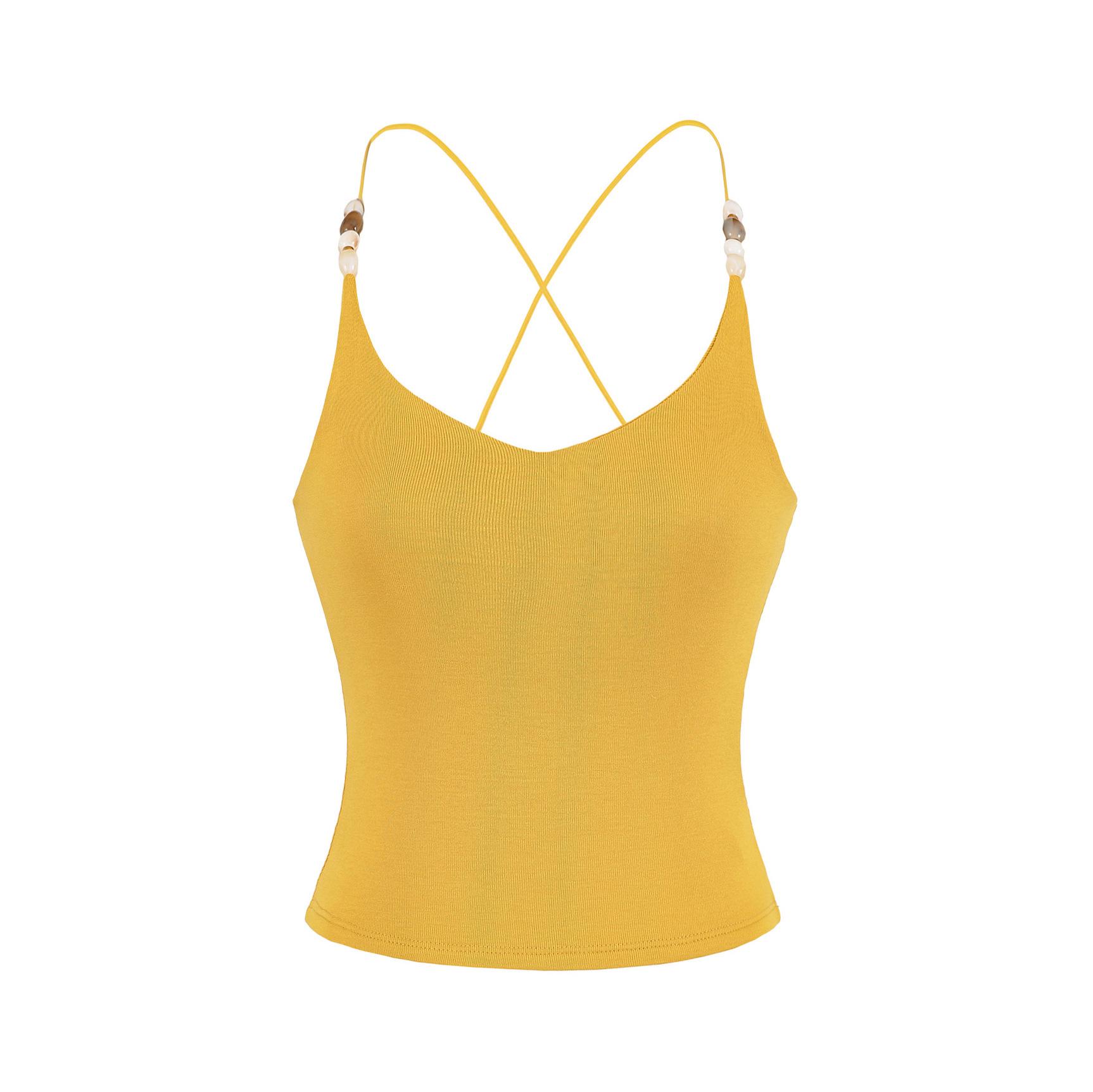 Slim Figure-Flattering Beaded Backless Camisole - Spring/Summer 2026 Medium