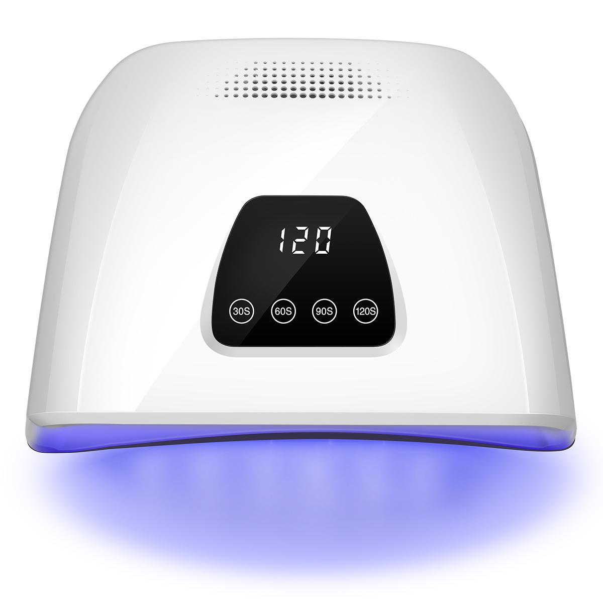 

72LED лампа для сушки ногтей, УФ-светодиодная лампа для ногтей, без черных рук для сушки гель-лака для ногтей, профессиональная лампа для сушки с автоматическим датчиком EU plug белый