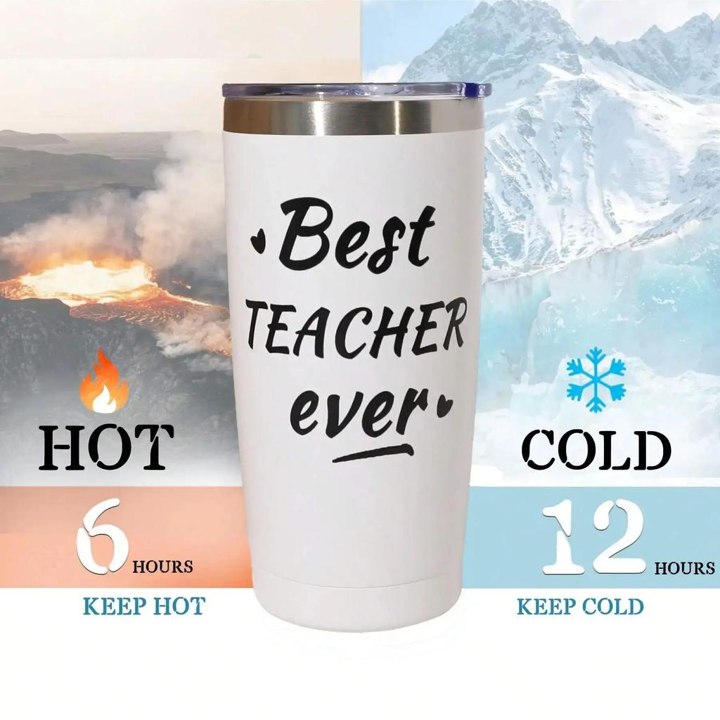 1pc Tumbler 20oz Stainless Steel Car Mug with Handle Straw Double Wall Thermal Iced Travel Cup Vacuum Insulated Coffee Cup