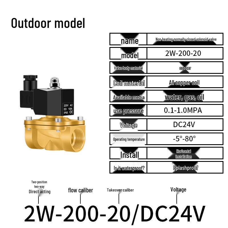 Elektryczny zawór elektromagnetyczny - 1 cal, 4 punkty, normalnie zamknięty, 12V/24V/220V Sterowanie wodą i odpływem