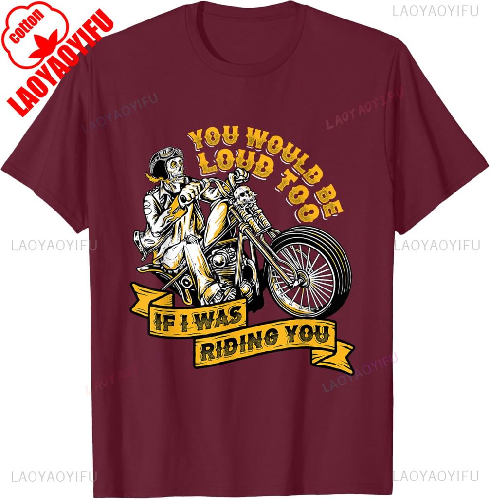 Mens Cotton Tshirt Men Motorcycling Biker TShirt Black Vintage T Shirt Streetwear XS3XL Regular Short Sleeve Street Fashion