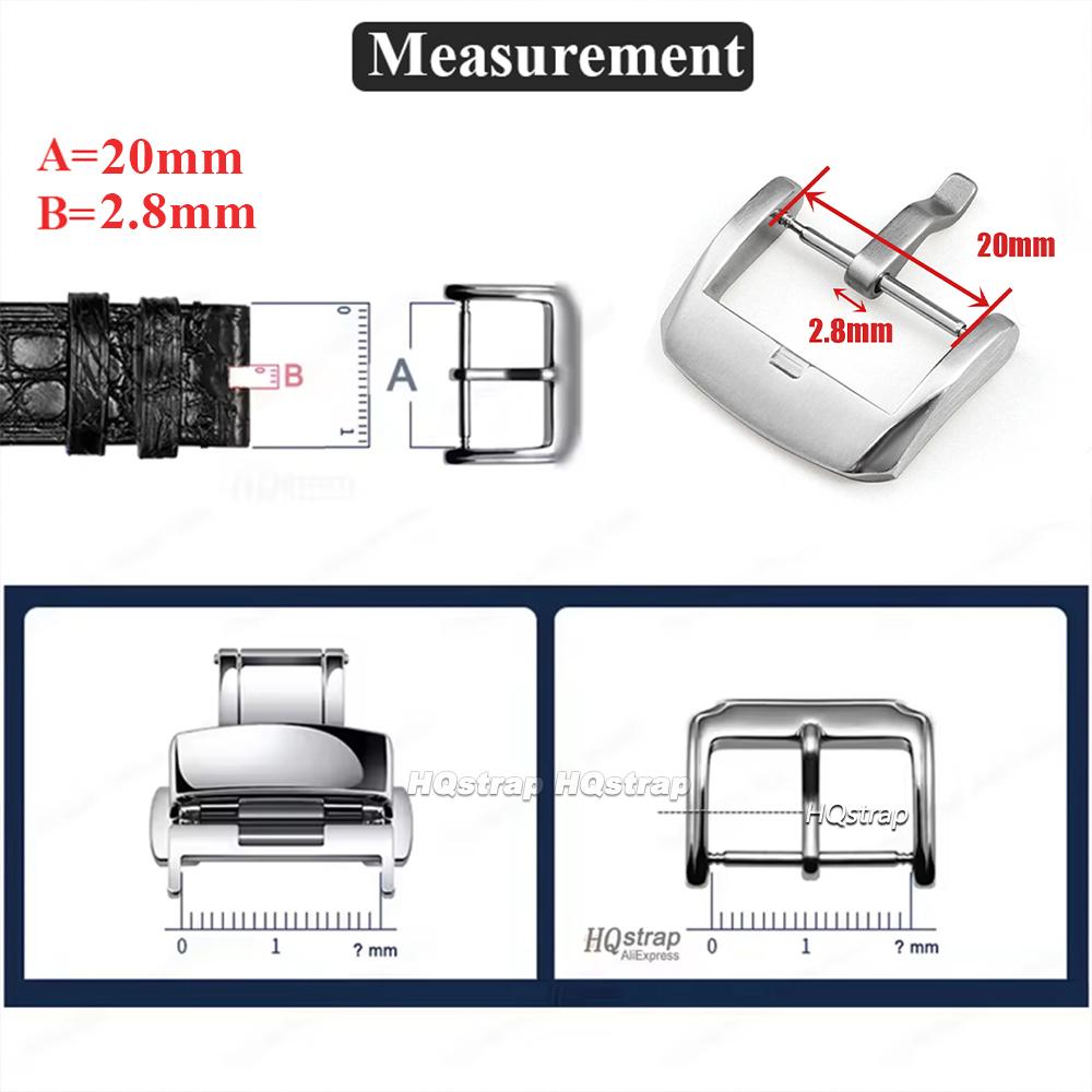 Metal Watch Buckle 20mm Silver Stainless Steel Clasp for Leather Watchband Accessories Brushed Matte Replacement Strap Buckles