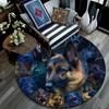 German Shepherd Round Area Rug,Carpet Rug for Living Room Bedroom Sofa Playroom Decor,Non-slip Floor Mat