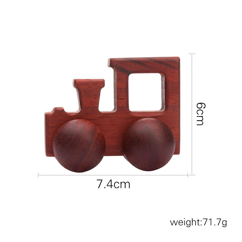 Walnut Wood Mini Colorful Car, Children Early Education Educational Wooden Building Block Toy, Infant Toddler Push Cart