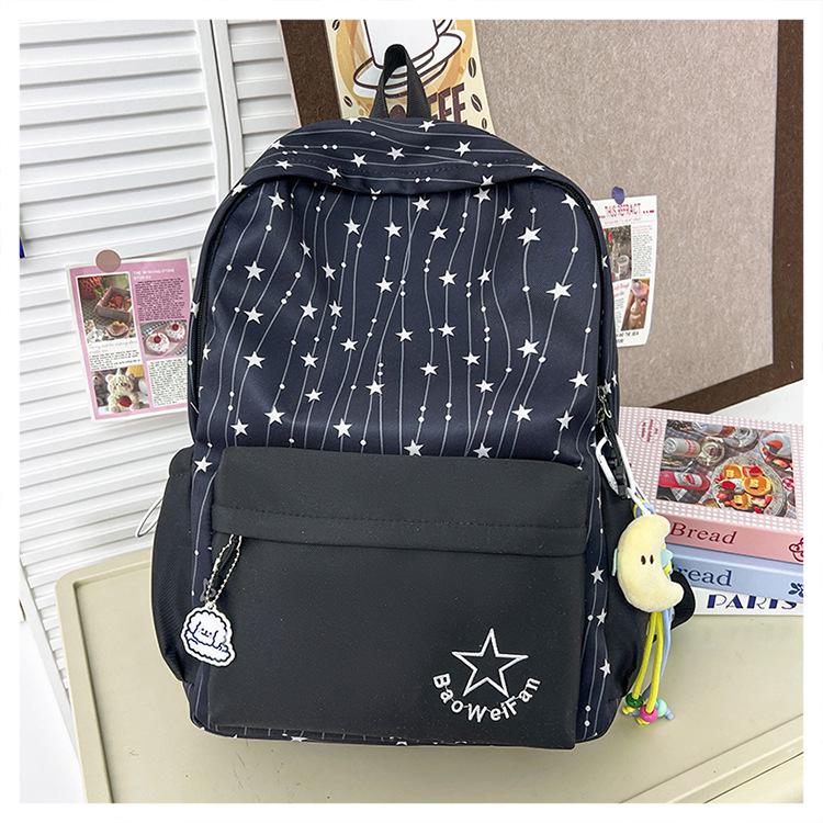 Schoolbagins High-value student schoolbag Fresh and sweet candy-colored star campus backpack Large capacity lightweight backpack