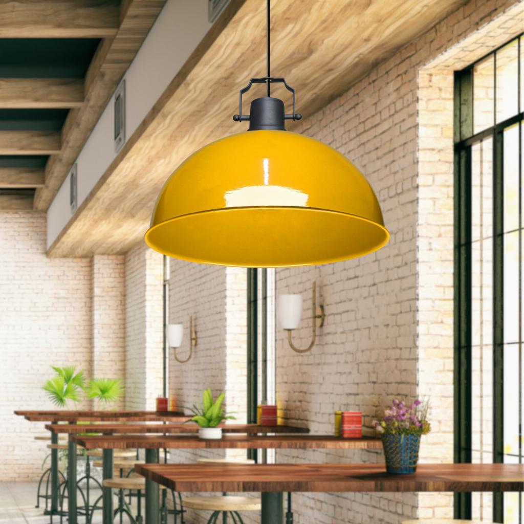 Kugel gelbe Metall-Pendelleuchte, Küche, Kronleuchter, Büro, Halle, Café, Deckenbeleuchtung