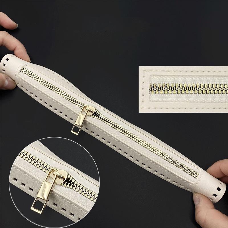 1PC PU 27cm Craft Supplies High Quality Double Sided for DIY Bags Leather Zipper Solid Zipper Sewing Accessories