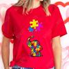 Funny Elephant Autism Awareness T-shirt for Women Acceptance Neurodiversity Summer Shirts Hip Hop Streetwear Short Sleeve Tees