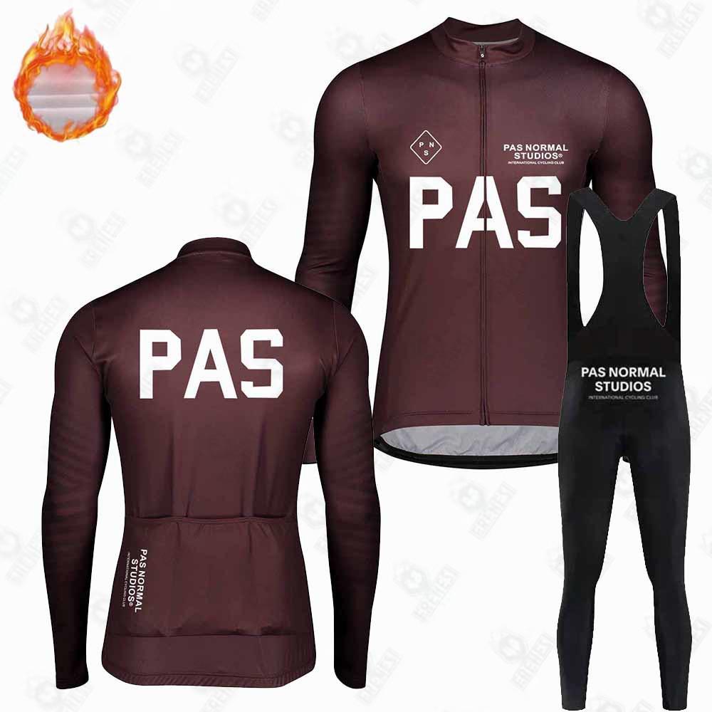 New PNS Fleece Suit Winter Cycling Suit Long Sleeve Strap Pants Road Bike Mountain Bike Outdoor