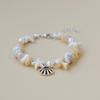 Handmade Seashell & Crushed Stone Bracelet with Lobster Clasp - Perfect Summer Travel Souvenir