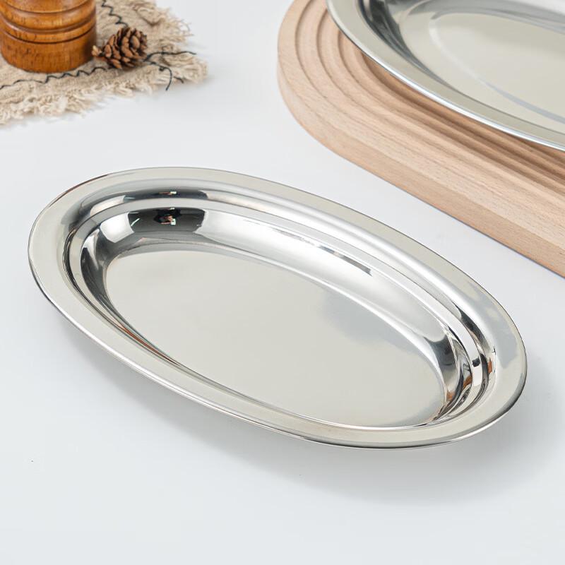 Kangfutao 201 Stainless Steel Oval Deep Steaming Fish Plate