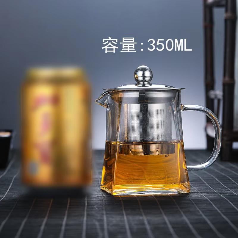 

Новый термостойкий стеклянный чайник с заварочным устройством из нержавеющей стали, подогреваемый контейнер для заваривания чая, хороший прозрачный чайник, квадратные корзины для фильтров