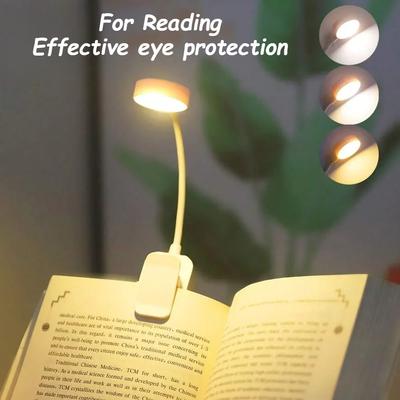 Lâmpada de Mesa LED com Proteção para os Olhos, 3 Modos de Iluminação, Luz Noturna Recarregável, Luz de Leitura Ajustável, Tipo Presilha para Quarto, Mesinha de Cabeceira, Dormitório Estudantil