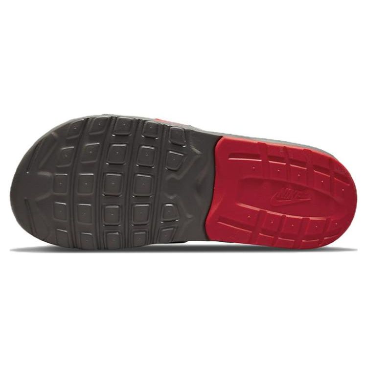 Nike Sandales plates Air Max Camden Slide GS Unisexes Enfants Pewter Siren Red Black Lifestyle CZ4665-002