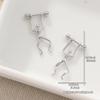 Ethnic Silver Color Ear Cuffs Women's Metal Hand Carving Human Weightlifting Pattern 5