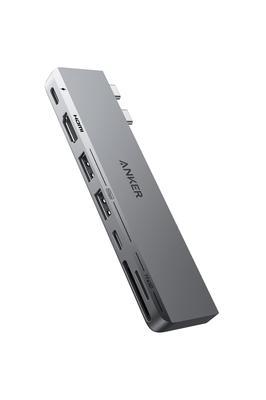 Anker 547 USB-C Hub (7-in-2, for MacBook) Thunderbolt 4 100W USB PD Compatible 4K HDMI Port microSD & SD Card Slot 5Gbps USB-C Port USB-A Port High-Sp