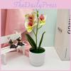 Faux Flowers Three Butterfly Orchid Green Plant For Home Office Decoration