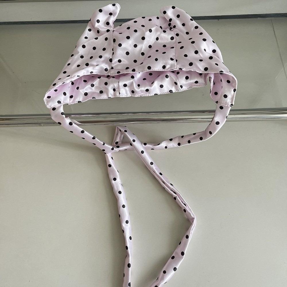 

Хип-хоп повязка для волос с ушками Мягкая повязка Гороховый платок на голову Маленький демон Шарф для волос Острые девчонки розовый