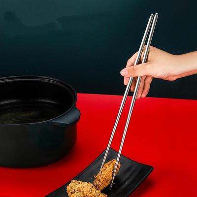 Edelstahl Lange Essstäbchen Hochtemperaturbeständig Verlängert Frittierstäbchen Kommerziell Hitzebeständig Hot Pot Essstäbchen
