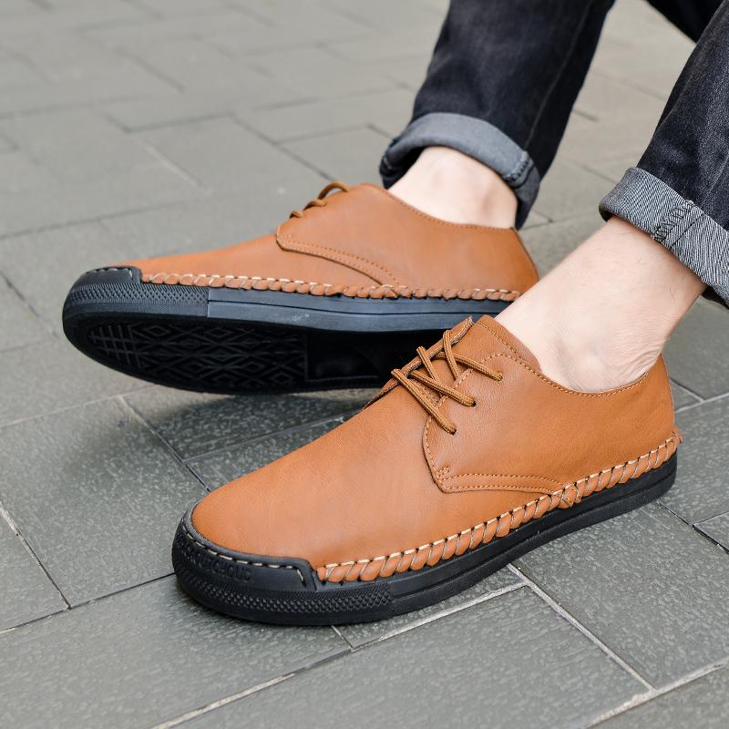 2024 Genuine Leather Mens Spring Casual Shoes Tassel Boat Shoes Classic Loafers Lace Up Moccasins Driving Shoes Handsewn Series