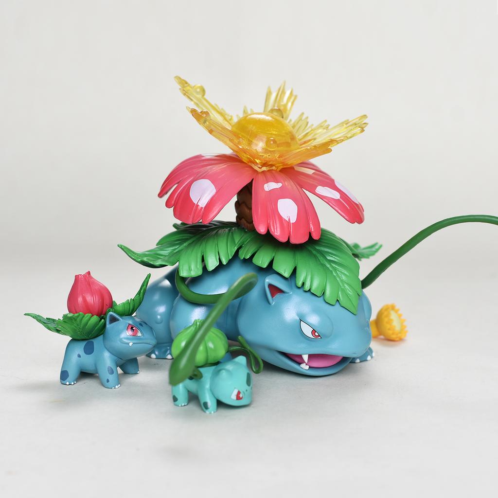 Anime Pokemen Figure Bulbasaur Evolutionary Combination Action Figure Pvc Statue Desktop Ornament Collection Model Toys Gifts