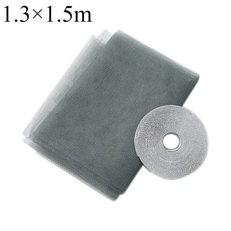 

Curtain Anti Mosquito Net Door Home Invisible Sand Window Repellent Screen Self-adhesive No Punch Holes Bed Textile Garden Netss серый
