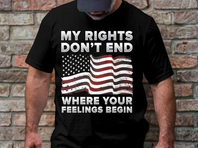 American Flag T-Shirt: My Rights Don't End - USA Pride Tee