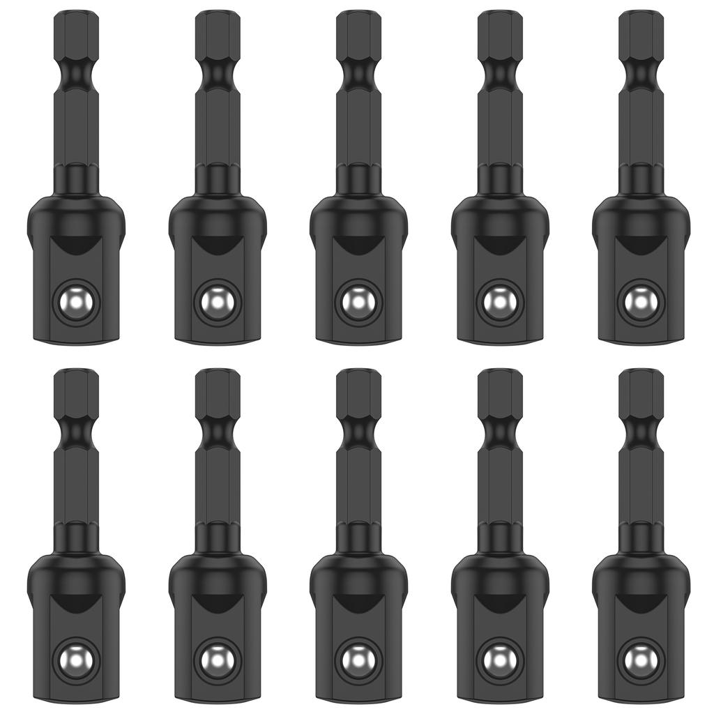 10/20Pcs 1/2 Inch Impact Socket Adapter Nut Driver Drill Bits Hex Shank Extension Rod for Impact Driver Screwdriver Handle Tool