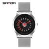 Sanda Men's Fashion Quartz Watch, Mesh Strap, Waterproof, Outdoor Casual, Hollow Wheel Dial.