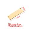 Geometric Rectangular Stainless Steel Mirror Pendant with Double Hole for DIY