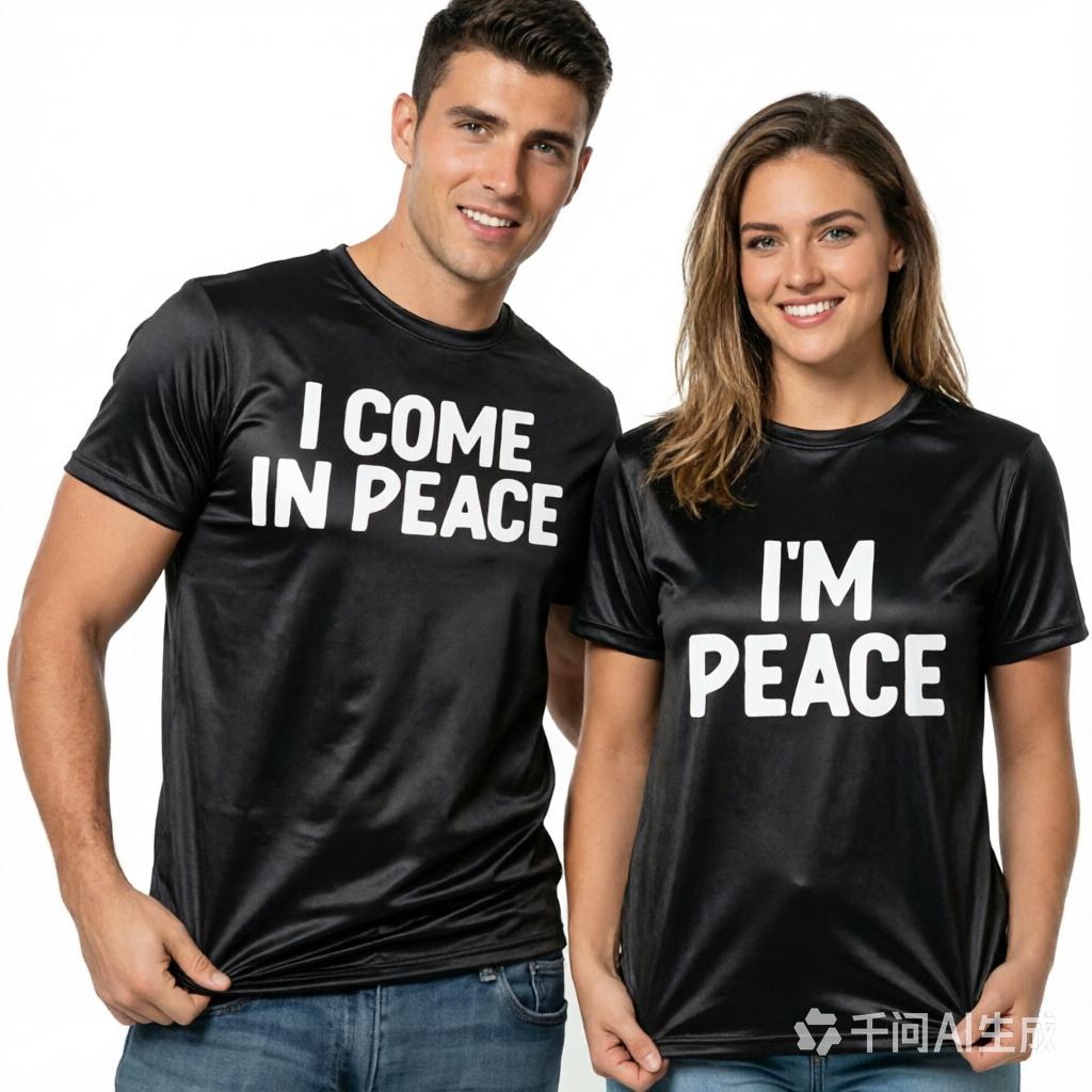 Couple I Come In Peace I Am Peace Unisexs Tshirt Double Meaning Humor Inappropriate Harajuku Sleeve Casual Unisexs Clothing