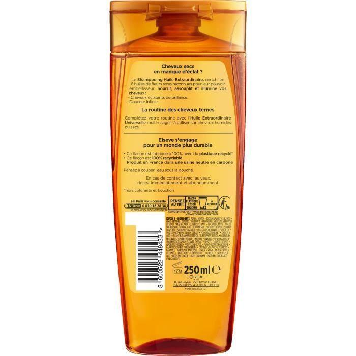 Shampoing Nutrition éclat Elsève L'OREAL PARIS - Cheveux Secs - 250 ml