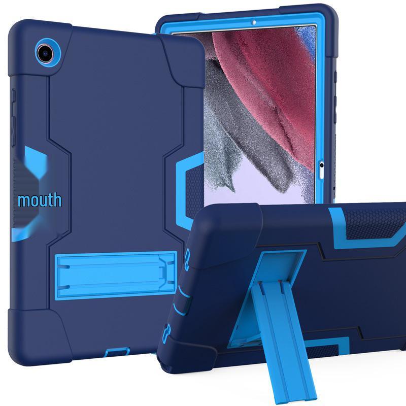 Color Block Protective Case for Samsung Tab A9 Plus - Silicone & PC Three-Proof Drop Protection