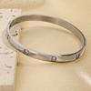 18K Inlaid White Zirconium Stainless Steel Women's Bracelet, Fashionable and Versatile Titanium Jewelry.