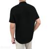 Men's Stand Up Collar Shirt  Short Sleeved Top  Men's Casual T-shirt  Cardigan Top