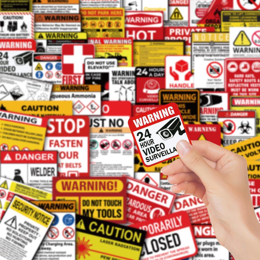 75pcs Waterproof Creative Graffiti Warning Stickers for Journals, Phones, and Notebooks