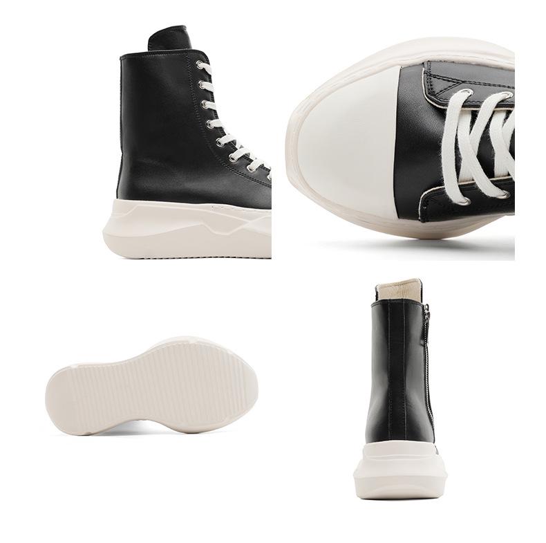 2025 Men's High-Top Thick-Soled Zipper Martin Boots - Fashionable and Versatile Autumn Footwear