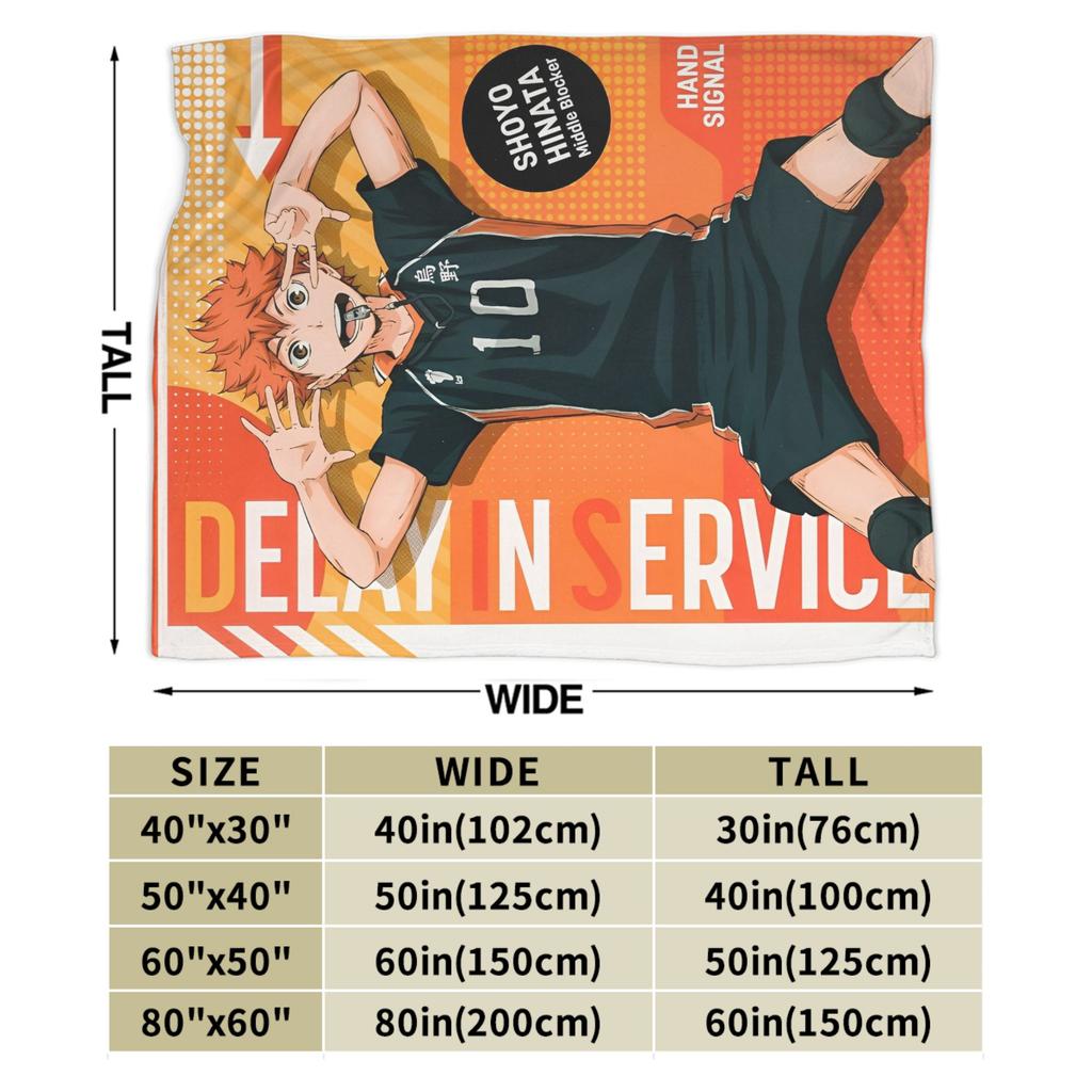 Haikyuu Japanese Anime Flannel Blankets Hinata Shoyo Customized Throw Blanket for Sofa Bedding Lounge 125*100cm Quilt,