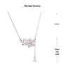 Pink Zircon Gourd Pendant Necklace with Floral Tassels - Titanium Steel Clavicle Chain for Women's Light Luxury.